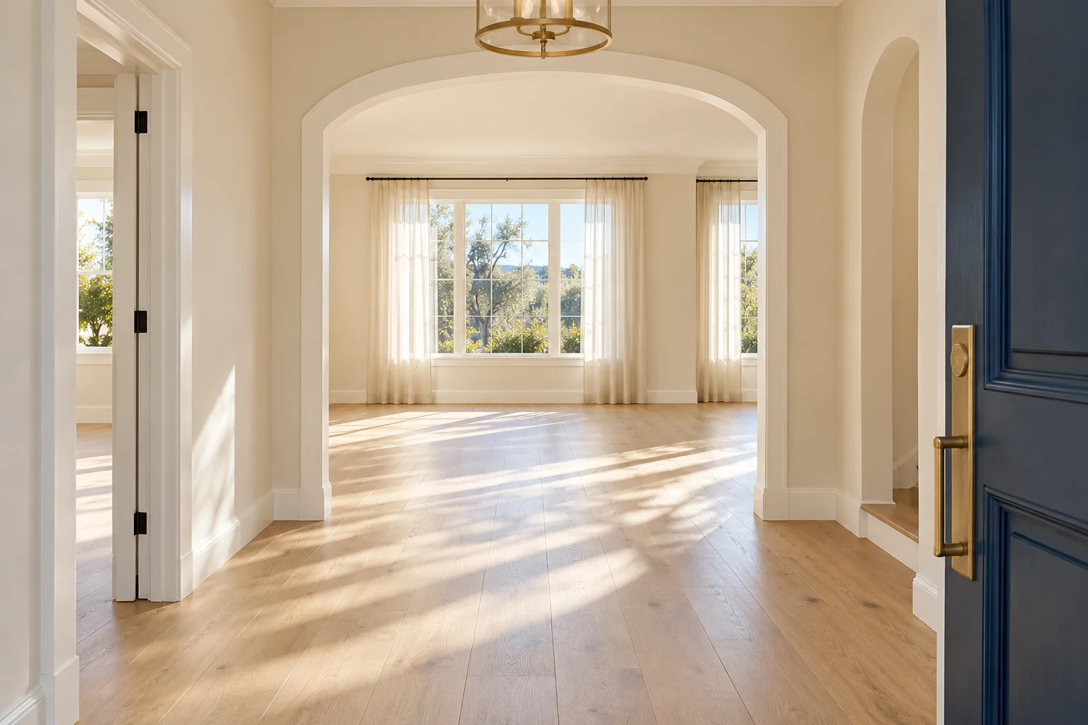 A sunlit empty entryway ready for a fresh beginning
